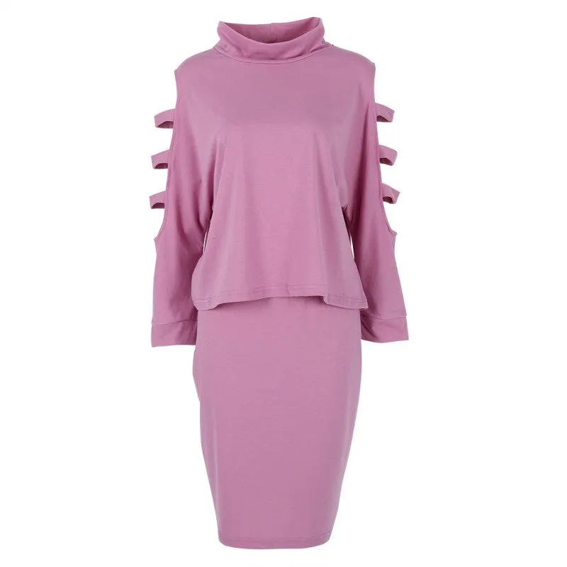 Women Dresses Big Size Plus Size Women Clothing 2 Piece Set Dress Casual Mini Bodycon Dress SM6